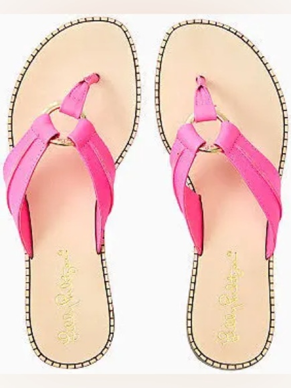 Women’s Lilly Pulitzer McKim Saffiano Daiquiri Pink Sandals, Size 10
